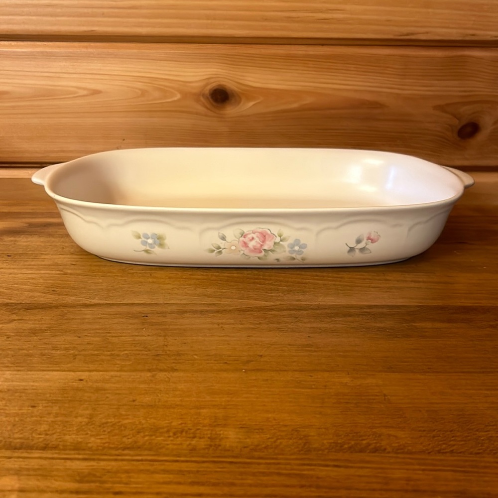 Vintage Pfaltzgraff Tea Rose Rectangular 2 Quart Casserole Dish